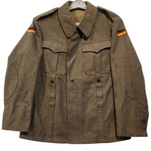 Vintage West German Military Wool Tunic NATO Officer Field Jacket Brown Size 38
